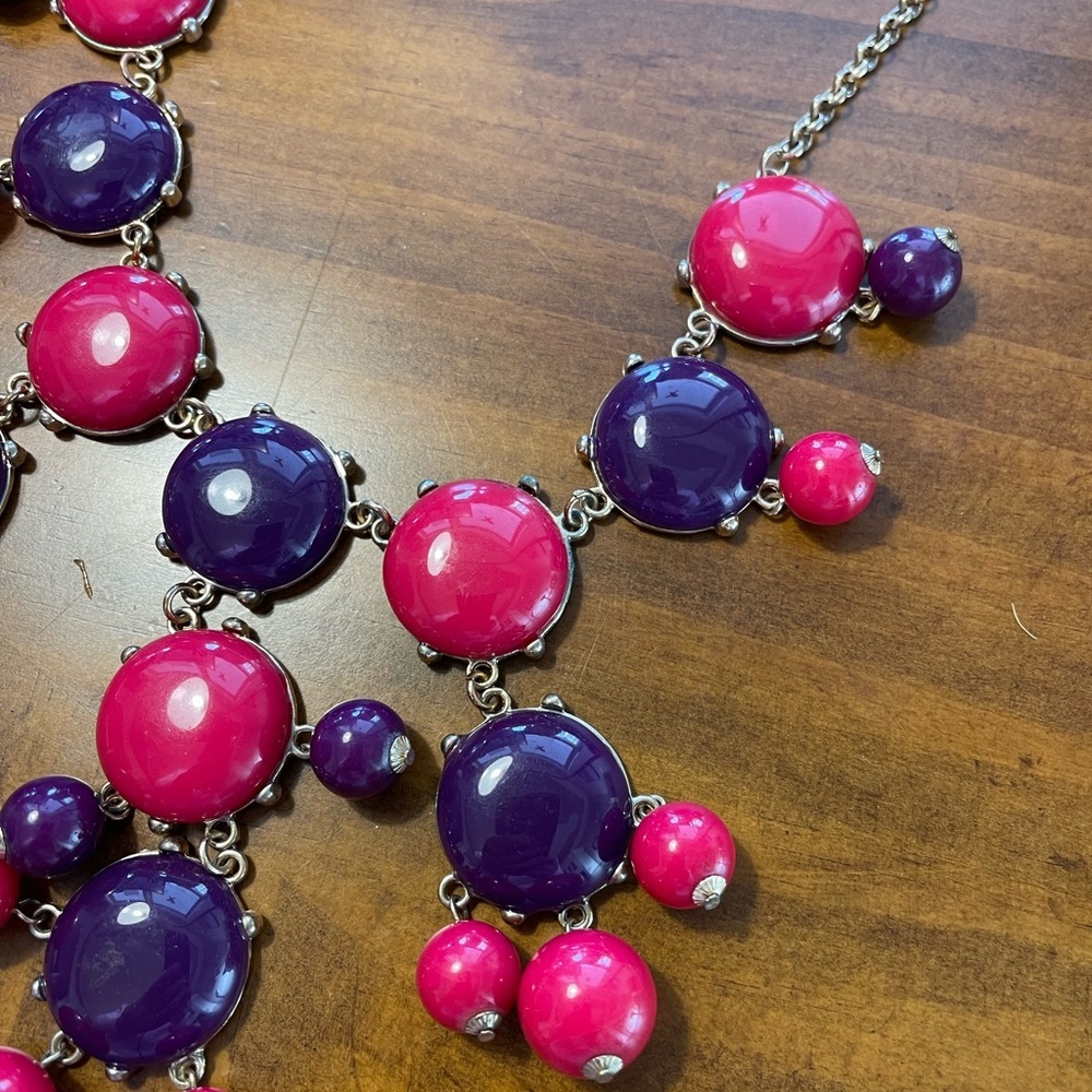 Lauren Conrad colorful pink and purple necklace-adjustable‎